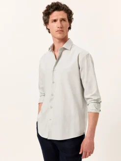 Discount Regular Fit Overdye Poplin Shirt with Open Collar Camisas Casuais