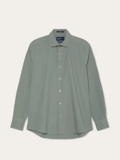 Best Regular Fit Overdye Poplin Shirt With Open Collar Camisas Casuais