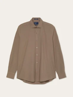 Best Regular Fit Overdye Poplin Shirt With Open Collar Camisas Casuais