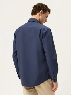Best Regular Fit Overdye Poplin Shirt With Open Collar Camisas Casuais