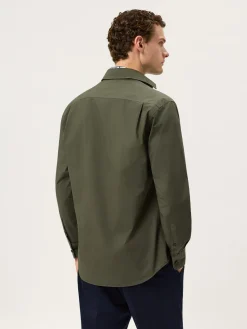 Best Regular Fit Overdye Poplin Shirt With Open Collar Camisas Casuais