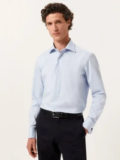 Outlet Regular Fit Performance Poplin with Oxford Collar and Double Cuffs Camisas Clássicas