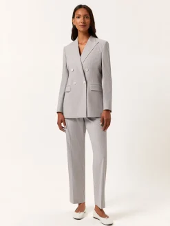 Sale Regular Fit Pinstripe Trousers In Rayon & Cotton Blend MULHER Fatos|Calças De Fato