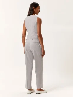 Sale Regular Fit Pinstripe Trousers In Rayon & Cotton Blend MULHER Fatos|Calças De Fato