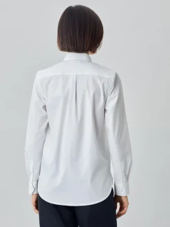 Outlet Regular Fit Plain Poplin Comfort Shirt With Open Collar MULHER Camisas