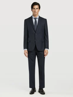 Clearance Regular Fit Sharkskin Suit in 100% Wool Fatos|Fatos