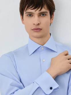 Discount Regular Fit Shirt With Oxford Collar In Cotton Blend Camisas Clássicas