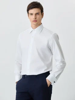 Discount Regular Fit Shirt With Oxford Collar In Cotton Blend Camisas Clássicas