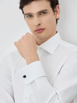 Discount Regular Fit Shirt With Oxford Collar In Cotton Blend Camisas Clássicas