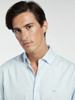 Clearance Regular Fit Striped Oxford Shirt in 100% BCI Cotton Camisas Casuais|Camisas Casuais