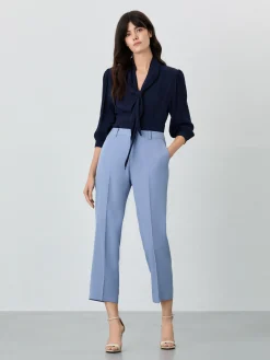 Sale Regular Fit Suit Trousers In Tencel Linen Blend MULHER Fatos|Calças De Fato