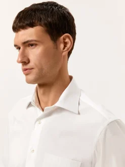 Hot Regular Fit Travel Poplin Shirt in Comfort Cotton Camisas Clássicas|Camisas Clássicas