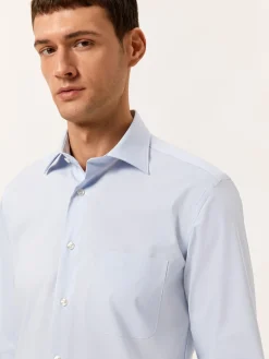 Outlet Regular Fit Travel Poplin Shirt in Comfort Cotton Camisas Clássicas|Camisas Clássicas