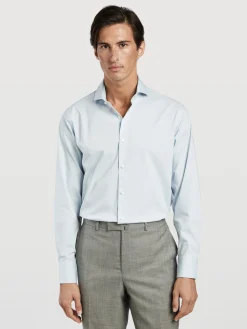 Regular Fit Travel Poplin Shirt in Comfort Cotton Camisas Clássicas|Camisas Clássicas