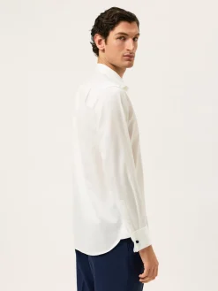 Outlet Regular Fit Twill Formal Shirt With Oxford Collar And Double Cuff Camisas Clássicas