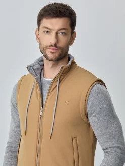 Outlet Reversible Vest With Distinct Fabrics On Each Side Coletes