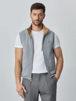 Outlet Reversible Vest With Distinct Fabrics On Each Side Coletes