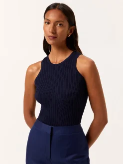 Discount Ribbed Tank Top In Viscose & Nylon Blend MULHER Tops