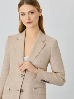 Online Single-Breasted Blazer In Viscose Linen Blend MULHER Blazers