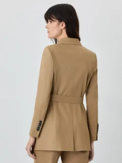 Discount Single-Breasted Suit Blazer In Viscose Linen Blend With Belt MULHER Fatos|Blazers
