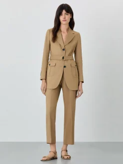 Discount Single-Breasted Suit Blazer In Viscose Linen Blend With Belt MULHER Fatos|Blazers