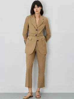 Discount Single-Breasted Suit Blazer In Viscose Linen Blend With Belt MULHER Fatos|Blazers