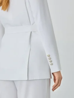 Sale Single-Breasted Suit Blazer In Rayon Blend With Belt MULHER Fatos|Blazers