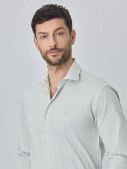 Online Slim fit 100% bci cotton striped oxford shirt Camisas Casuais