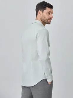 Online Slim fit 100% bci cotton striped oxford shirt Camisas Casuais