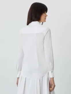 Discount Slim Fit Blouse In Cotton Blend Satin MULHER Blusas
