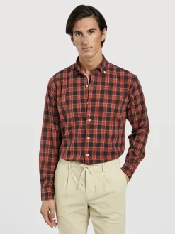 Sale Slim fit casual checks shirt Camisas Casuais