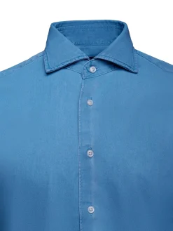 Clearance Slim Fit Casual Denim Shirt in 100% Cotton Camisas Casuais|Camisas Casuais