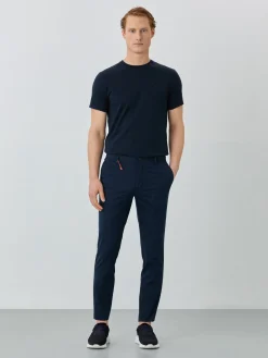 Online Slim Fit Chino Trousers With Elasticated Waistband In Water-repellent Fabric Calças Casuais