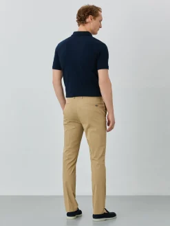 Online Slim Fit Chino Trousers With Elasticated Waistband In Water-repellent Fabric Calças Casuais
