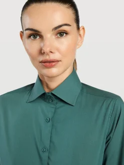 Best Slim Fit Classic Shirt MULHER Camisas