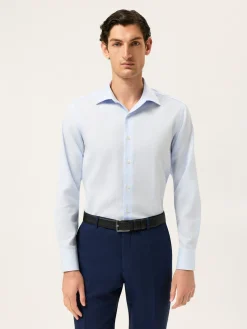 Slim Fit Dobby Formal Shirt With Oxford Collar Camisas Clássicas