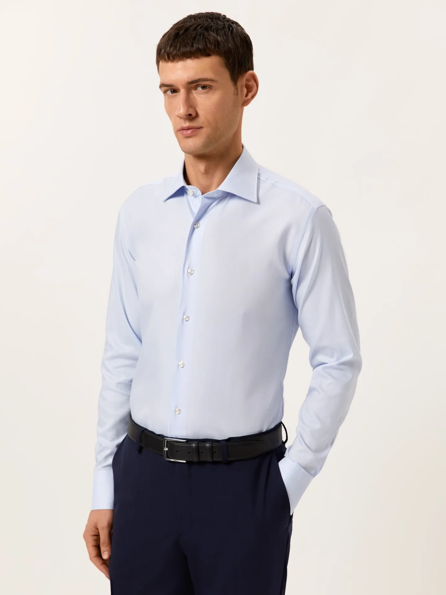Online Slim Fit Formal Oxford Shirt in 100% Cotton Camisas Clássicas|Camisas Clássicas