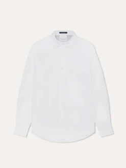 Outlet Slim Fit Garment Dye Poplin Shirt in Comfort Cotton Camisas Casuais|Camisas Casuais