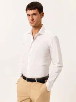 Best Slim Fit Garment Dye Poplin Open Shirt in Comfort Cotton Camisas Casuais|Camisas Casuais