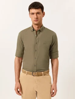 Best Slim Fit Garment Dye Poplin Shirt on Comfort Cotton Camisas Casuais|Camisas Casuais