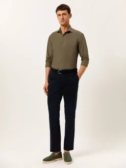 Discount Slim Fit Garment Dye Poplin Open Shirt in Comfort Cotton Camisas Casuais|Camisas Casuais