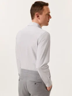 Online Slim Fit Houndstooth Cotton Linen Shirt with Open Collar Camisas Casuais