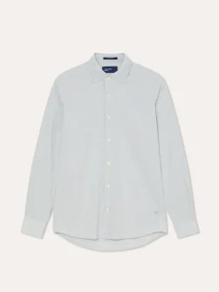 Online Slim Fit Houndstooth Cotton Linen Shirt with Open Collar Camisas Casuais