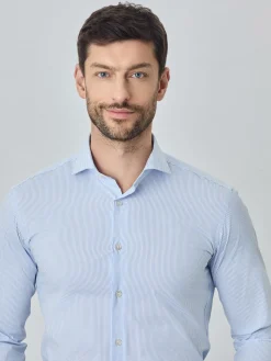 New Slim fit k-easy striped poplin comfort shirt Camisas Clássicas