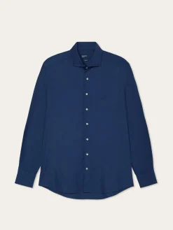 Sale Slim Fit Light Twill Denim Shirt With Newport Collar Camisas Casuais