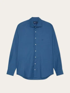Sale Slim Fit Light Twill Denim Shirt With Newport Collar Camisas Casuais