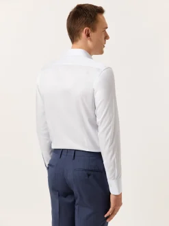 Outlet Slim Fit Micro-Stripes Shirt with Dublin Collar Camisas Clássicas