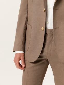 Slim Fit Mélange Suit in Wool Fatos