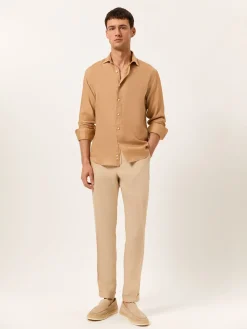 Best Slim Fit Open Shirt in 100% Linen Camisas Casuais|Camisas Casuais