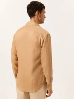 Best Slim Fit Open Shirt in 100% Linen Camisas Casuais|Camisas Casuais